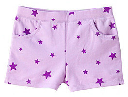 Little Miss Attitude Girls' 2T-6X Violet Star Printed Shorts