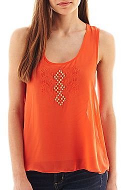 JCPenney BY AND BY by&by Embroidered Tank Top