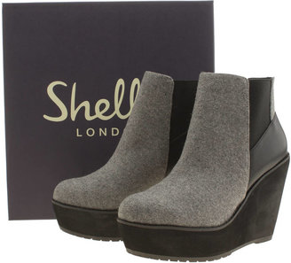 Shellys Womens Grey & Black Campalto Boots