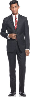 Kenneth Cole Reaction Charcoal Glen Plaid Slim-Fit Suit