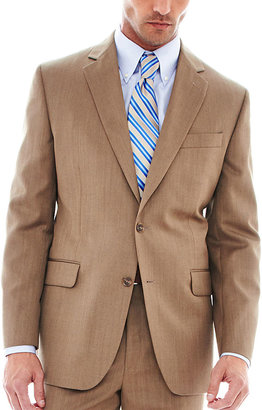 STAFFORD Stafford Travel Tan Herringbone Suit Jacket - Classic Fit
