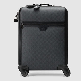 Gucci GG Supreme canvas wheeled carry-on suitcase
