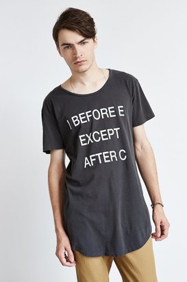 Urban Outfitters FUN Artists I Before E Curved Hem Long Tee