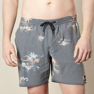 Quiksilver Grey palm tree printed swim shorts