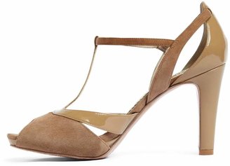 Brooks Brothers Suede Peep Toe T-Strap