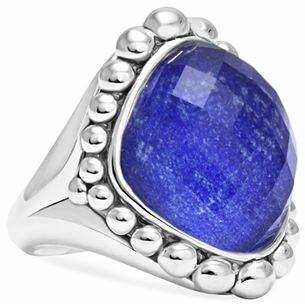 Lagos Sterling Silver Maya Doublet Dome Ring with Lapis