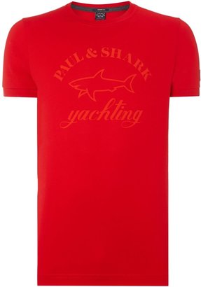 Paul & Shark Men's Crew neck slim fit logo T-shirt