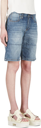 Marni Blue Denim Panelled Shorts