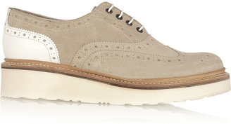 Grenson Emily suede and leather brogues