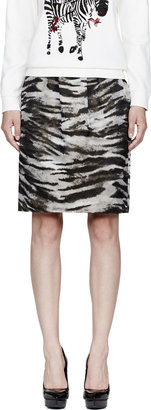 Lanvin Grey Zebra Print Skirt