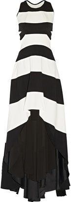 Jay Ahr Asymmetric cutout stretch-crepe gown