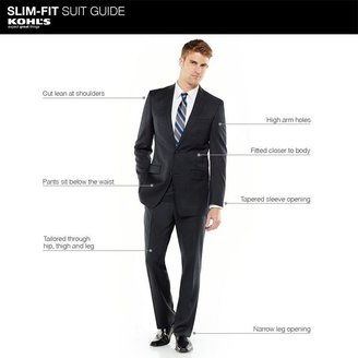 Marc Anthony Slim-Fit Pin-Striped Wool Black Suit Jacket - Men