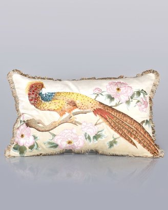 Jay Strongwater Golden Pheasant Pillow