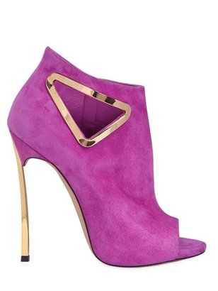 Casadei 120mm Blade Triangle Cut Out Suede Boots