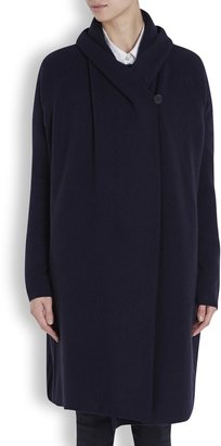 Vince Navy knitted yak and wool blend coat