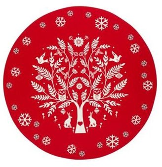 Debenhams Set of four red round Christmas placemats