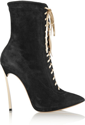 Casadei Suede lace-up ankle boots