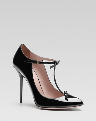 Gucci Beverly Patent Leather T-Strap Pump