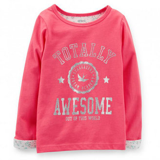 Carter's Pink ''Totally Awesome'' Long Sleeve Tee