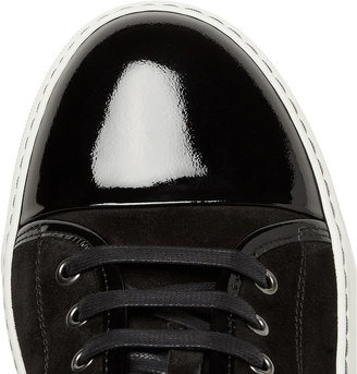 Lanvin Suede and Patent-Leather Low Top Sneakers