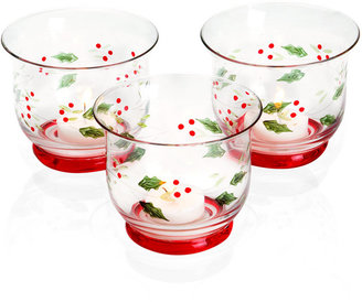 Pfaltzgraff CLOSEOUT! Set of 3 Winterberry Votives with Candles