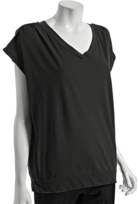 Fluxus black cotton v-neck dolman short sleeve t-shirt