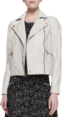 Marc by Marc Jacobs Avery Crackled Cropped Leather Jacket