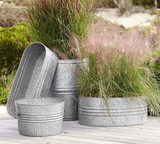 Pottery Barn Eclectic Galvanized Metal Planters