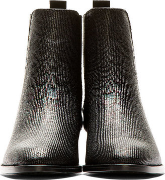 Saint Laurent Black Lizard Skin Wyatt Boots