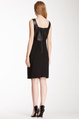 Kenneth Cole New York Valentina Faux Leather Trim Dress