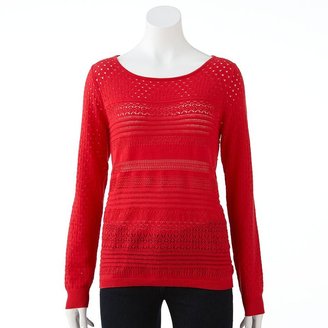 Lauren Conrad pointelle open-work sweater - women's