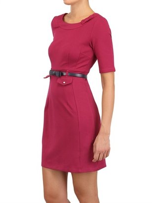 Yumi Belted Structured Jersey Dress