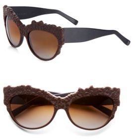 Marni Textured Round Cat's-Eye Sunglasses