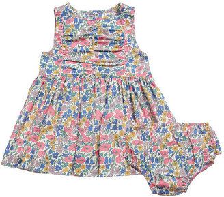 Liberty of London Designs Ruched Dress & Bloomer Set in "Poppy & Daisy" Print