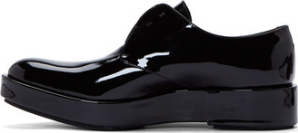 Jil Sander Black Patent Leather Platform Derby Shoes