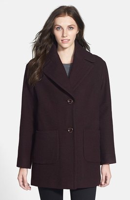 Kenneth Cole New York Textured Wool Blend Walking Coat (Online Only)
