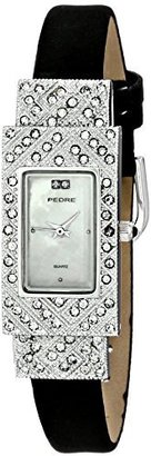 Pedre Women's 7695SX Dress Silver-Tone with Suede Strap Watch
