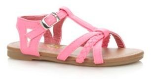 Bluezoo Girl's neon pink plaited sandals