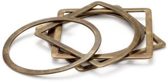 Yochi Geo Brass Set of 5 Cuff Bracelet