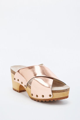 Ecote Mimi Wood Sole Clogs in Rose Gold
