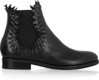 Alaia Flame-Detailed Leather Ankle Boots