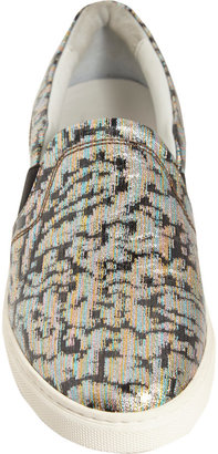 Lanvin Leopard Brocade Slip-On Sneakers