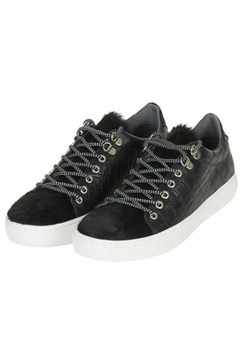 Topshop Pale lace up trainers