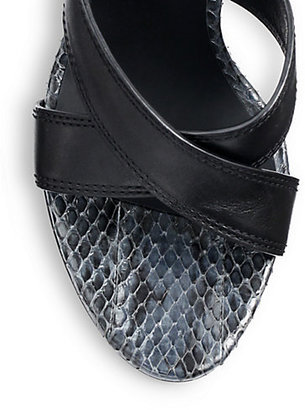 Alexander Wang Linda Snakeskin & Leather Strappy Sandals