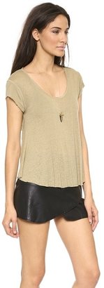 Free People Breezy Knot Back Tee