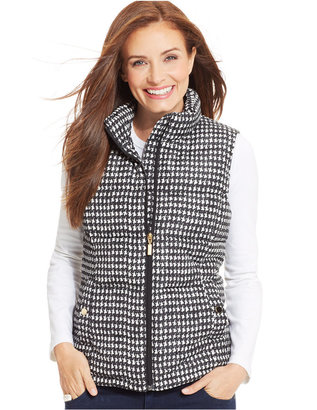 Charter Club Houndstooth-Print Quilted Vest
