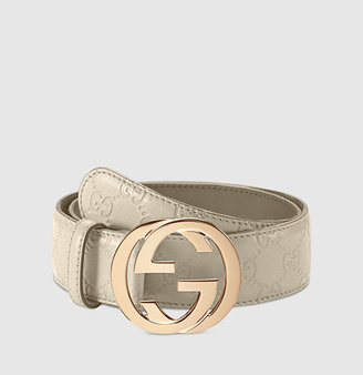 Gucci guccissima leather belt with interlocking G buckle