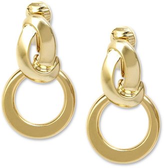Jones New York Earrings, Gold-Tone Twisted Hoop Clip On Earrings