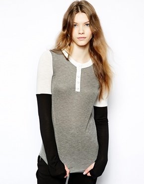Pencey Color Block Henley Top - Gy1