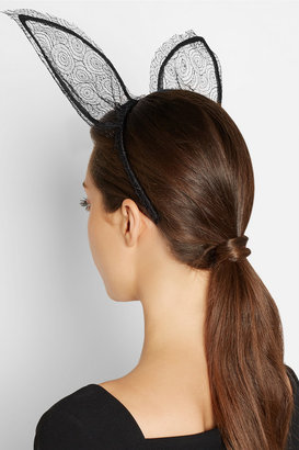 Maison Michel Heidi lace and satin rabbit ear headband
